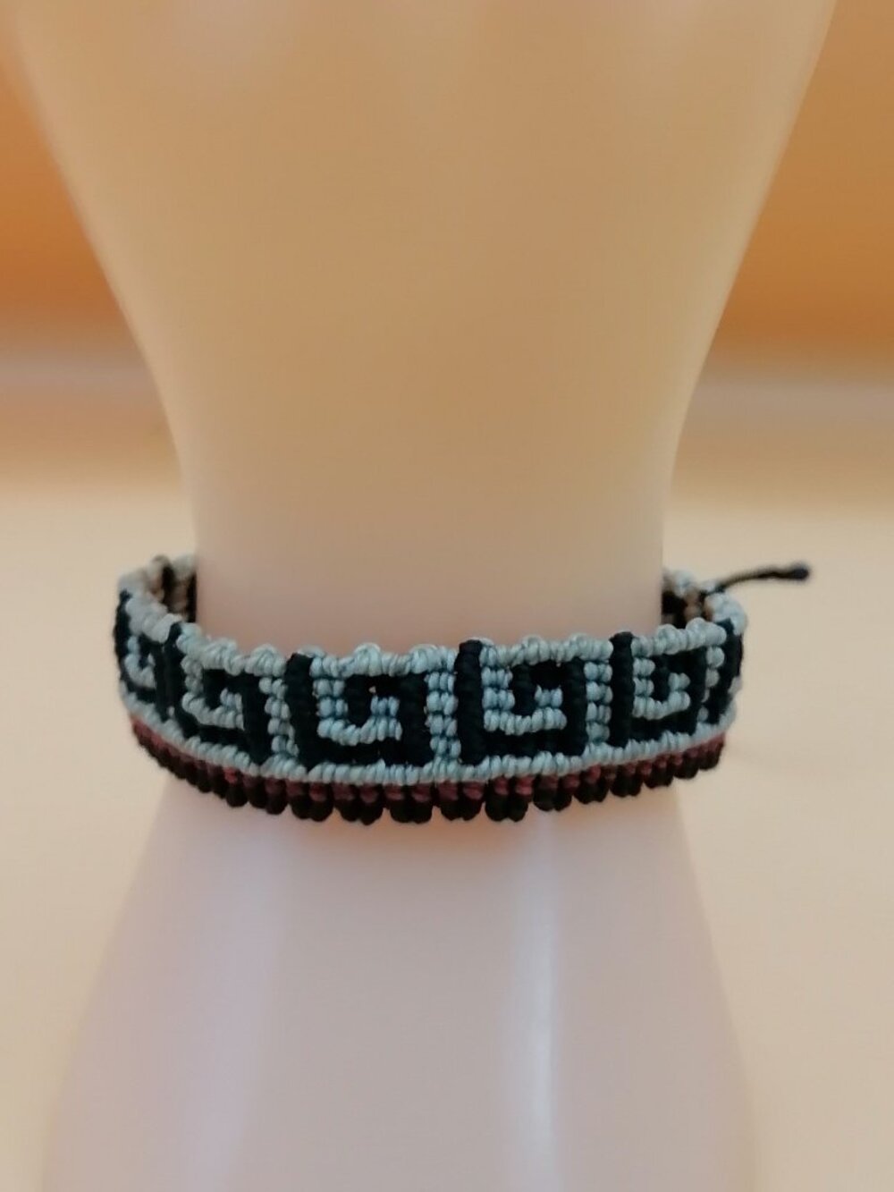 Hand-woven macrame cord bracelet inspired by Peruvian culture